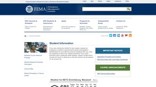 
                            4. Student Information - FEMA Training - FEMA.gov