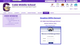 
                            4. Student Information / Holt McDougal Online - My HRW