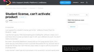 
                            7. Student license, can't activate product – IDEs Support ...