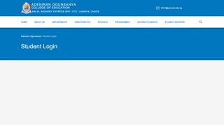 
                            2. Student Login – Adeniran Ogunsanya