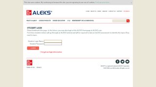 
                            2. Student Login - Aleks