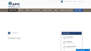 
                            5. Student Login | APIC Website - Asia Pacific International College