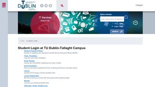 
                            1. Student Login at TU Dublin-Tallaght Campus