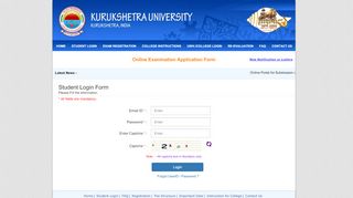 
                            1. Student Login Form - KUK - Online Examination Form