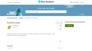 
                            10. Student Login – Khan Academy Help Center