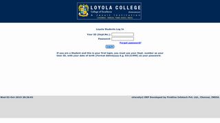 
                            9. Student Login - Loyola College, Chennai