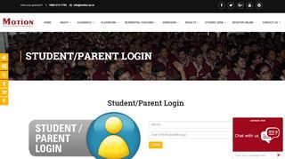 
                            11. Student Login - Motion IIT JEE