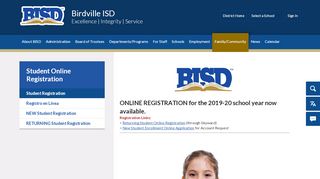 
                            7. Student Online Registration - Birdville ISD