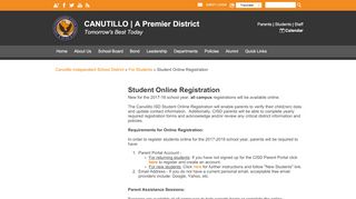 
                            2. Student Online Registration - Canutillo Independent School District