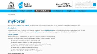
                            7. Student portal - Central Regional TAFE