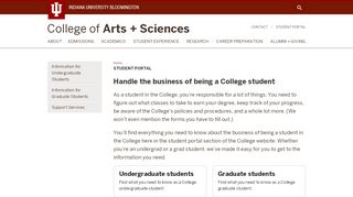 
                            2. Student Portal: College of Arts & Sciences: Indiana University ...