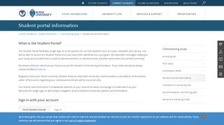 
                            1. Student portal information | Bond University
