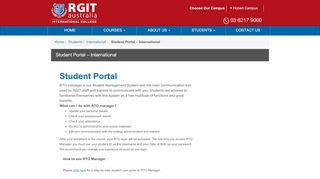 
                            8. Student Portal - International - RGIT Hobart