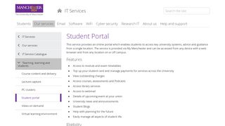 
                            5. Student portal - IT Services - The University of Manchester