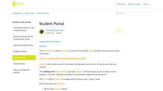 
                            2. Student Portal – JobReady.Plus