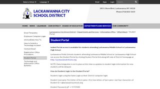 
                            4. Student Portal - Lackawanna City School District