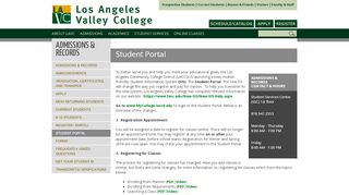 
                            7. Student Portal: Los Angeles Valley College
