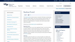 
                            2. Student Portal | UCSF Registrar