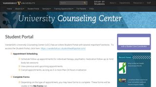 
                            5. Student Portal | University Counseling Center | Vanderbilt University