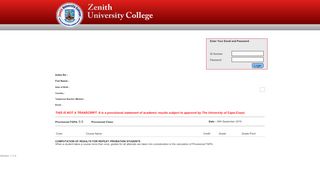 
                            5. Student Portal - Zenith University College