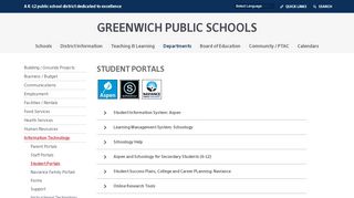 
                            2. Student Portals - Greenwich Public Schools