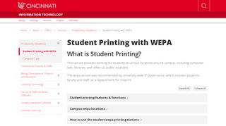 
                            2. Student Printing with WEPA - University of Cincinnati