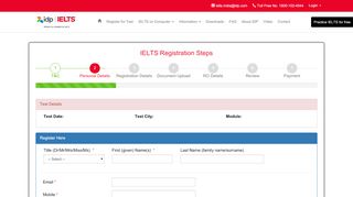 
                            4. Student Registration Details : IELTS IDP India