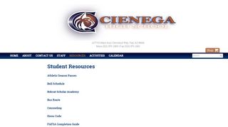 
                            9. Student Resources - Cienega High School - Vail School District