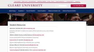 
                            2. Student Resources | Cleary University