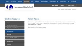 
                            5. Student Resources / Family Access - Lampasas ISD