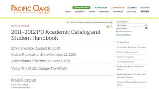 
                            7. Student Resources - Pacific Oaks College - Acalog ACMS™