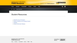 
                            5. Student Resources | PAWS Resources - uwm.edu