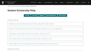 
                            2. Student Scholarship FAQs | University of Hawai'i ... - UH Foundation