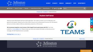 
                            9. Student Self Serve » Arlington ISD - Home » AISD