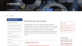 
                            3. Student Service Center | Wentworth Institute of Technology