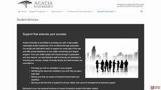 
                            4. Student Services – Acacia University