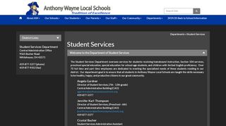 
                            3. Student Services - Anthony Wayne Local Schools