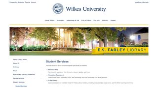 
                            2. Student Services - Website - LibGuides at Wilkes University