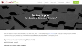 
                            3. Student Support - iGrade Plus