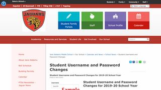 
                            9. Student Username and Password Changes - Jane Addams Middle ...