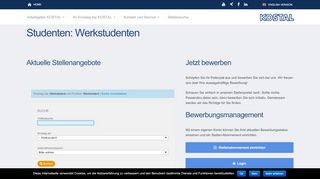 
                            3. Studenten: Werkstudenten | KOSTAL Karriere