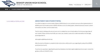 
                            2. student/parent aeries portal - Bishop Union High School