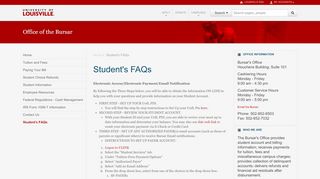 
                            6. Student's FAQs — Office of the Bursar - University of Louisville