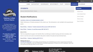 
                            9. Students - Gateway Unified School District