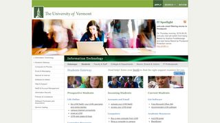 
                            2. Students Gateway : University of Vermont