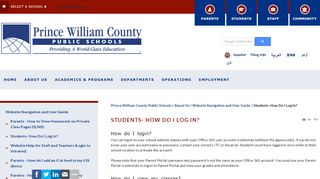 
                            8. Students- How Do I Log In? - Prince William County Public Schools