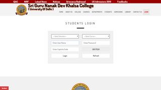 
                            1. Students Login - Sri Guru Nanak Dev Khalsa College