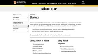 
                            2. Students | Möbius Help | University of Waterloo