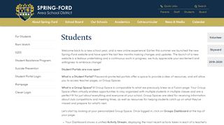 
                            3. Students - Spring-Ford Area School District