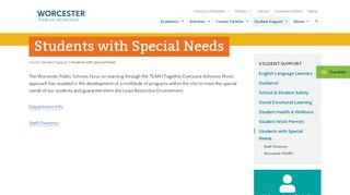 
                            5. Students with Special Needs – Worcester Public Schools ...